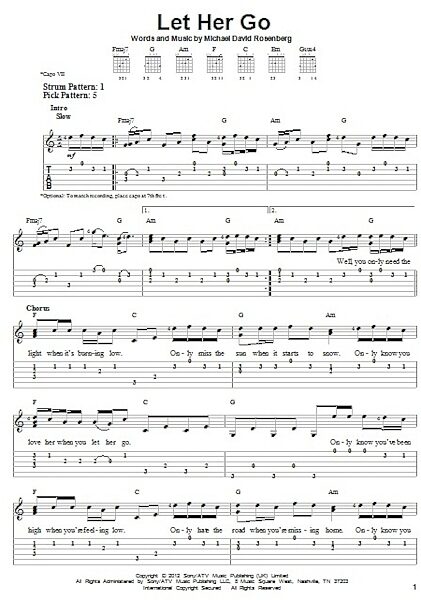 Let Her Go - Easy Guitar with TAB, New, Main