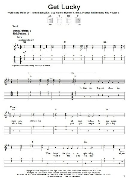 Get Lucky - Easy Guitar with TAB, New, Main