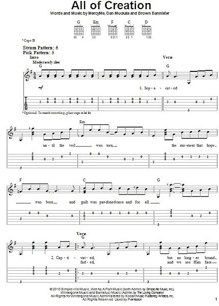 All Of Creation - Easy Guitar with TAB, New, Main