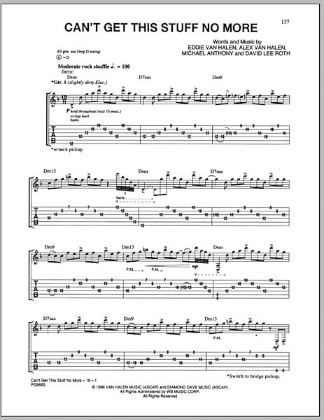 Can't Get This Stuff No More - Guitar TAB, New, Main