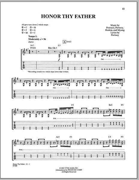 Honor Thy Father - Guitar TAB, New, Main