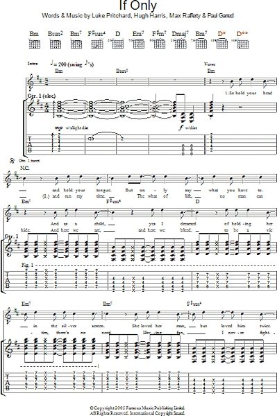 If Only - Guitar TAB, New, Main