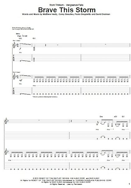 Brave This Storm - Guitar TAB, New, Main