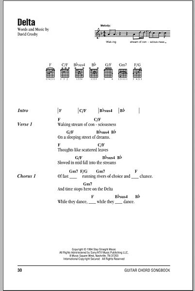 Delta - Guitar Chords/Lyrics, New, Main