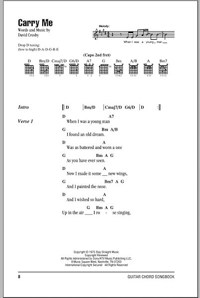 Carry Me - Guitar Chords/Lyrics, New, Main