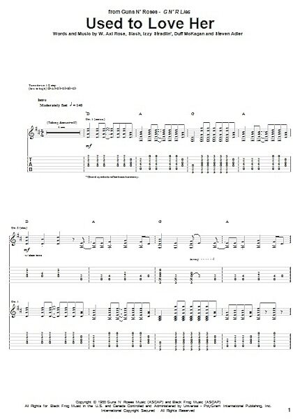 Used To Love Her - Guitar TAB, New, Main
