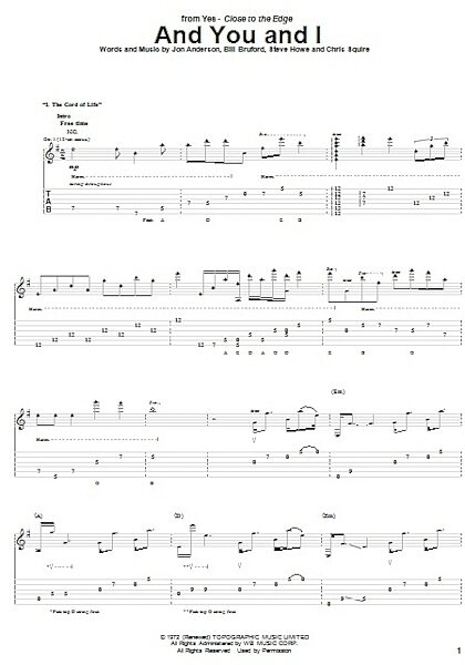 And You And I - Guitar TAB, New, Main