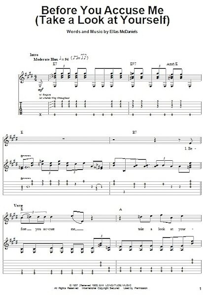 Before You Accuse Me (Take A Look At Yourself) - Guitar Tab Play-Along, New, Main