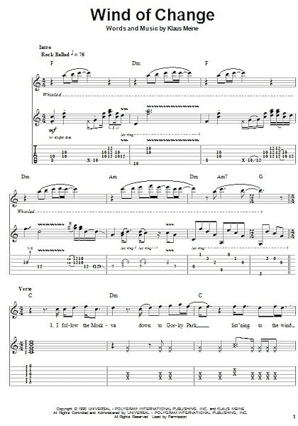 Wind Of Change - Guitar Tab Play-Along, New, Main