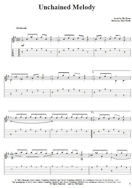 Unchained Melody - Solo Guitar, New, Main