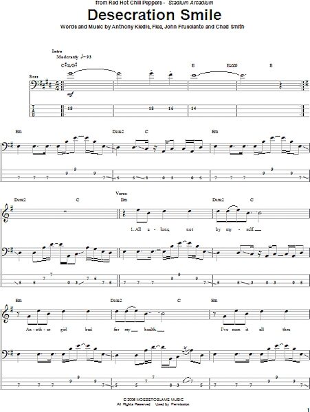 Desecration Smile - Bass Tab, New, Main
