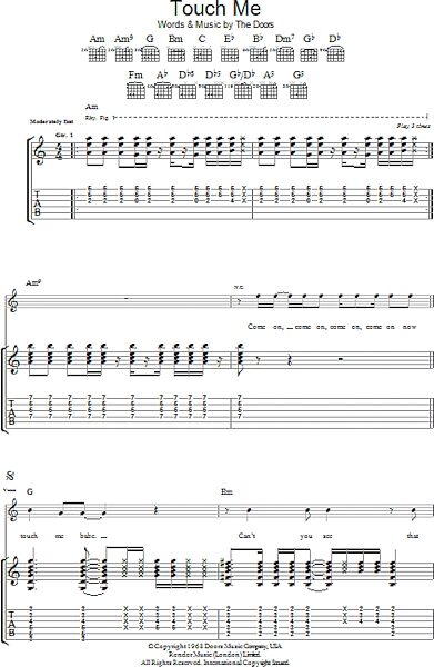 Touch Me - Guitar TAB, New, Main