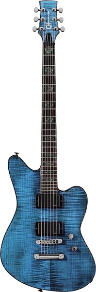 Charvel Desolation SK-1 ST Skatecaster Electric Guitar, Transparent Blue Smear