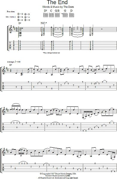 The End - Guitar TAB, New, Main