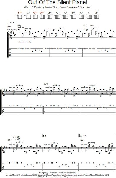 Out Of The Silent Planet - Guitar TAB, New, Main