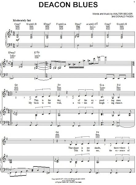 Deacon Blues - Piano/Vocal/Guitar, New, Main