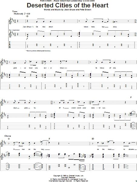 Deserted Cities Of The Heart - Guitar TAB, New, Main