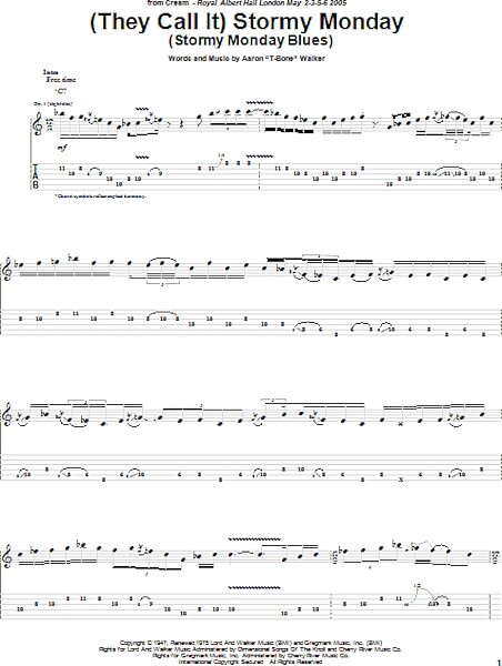 (They Call It) Stormy Monday (Stormy Monday Blues) - Guitar TAB, New, Main