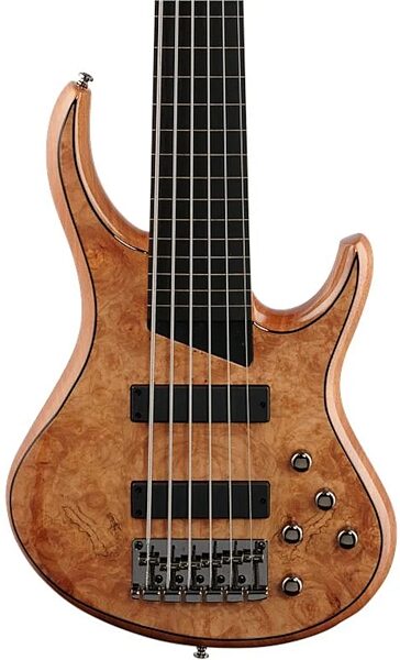 MTD Kingston Z6EB Fretless Electric Bass, 6-String (with Ebony Fingerboard), Natural Gloss, Action Position Back