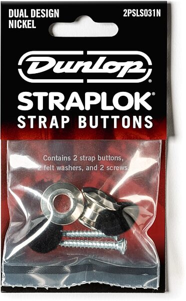 Dunlop Dual Design Straplok Strap Button Set, Nickel, Action Position Back