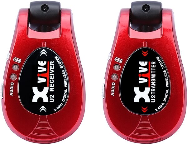 Xvive U2 Digital Wireless Guitar System, Red, Action Position Front
