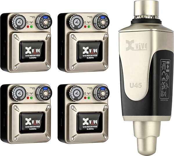 Xvive U45R4 5.8GHz Digital Wireless Quad Receiver In-Ear Monitor System, New, Action Position Back