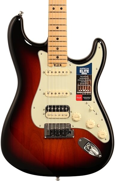 Fender American Elite Stratocaster HSS Shawbucker Electric Guitar (with Case), Body Straight Front