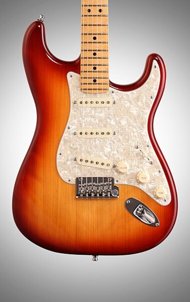 Fender Select Port Orford Cedar Stratocaster Electric Guitar (with Case), Body Straight Front