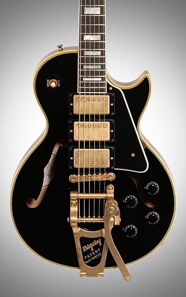 Gibson Limited Edition ES Les Paul Custom Black Beauty 3-Pickup VOS Electric Guitar with Bigsby (with Case), Body Straight Front