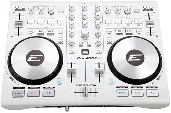 Epsilon Pro-Mix2 DJ Controller and Audio Interface, White