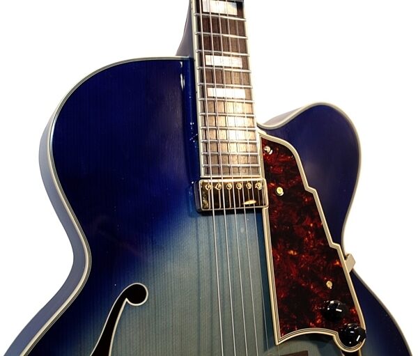 D'Angelico Excel EXL-1 Archtop Hollowbody Electric Guitar (with Case), Blue Burst Neck