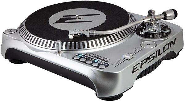 Epsilon DJT-1300 Direct-Drive USB DJ Turntable, Silver Left