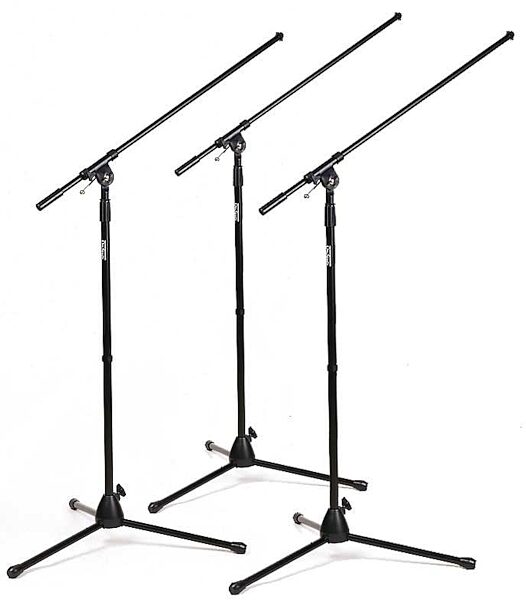 On-Stage 7701 Tripod/Boom Microphone Stand, Black, 7701B, 3-Pack, 3-Pack