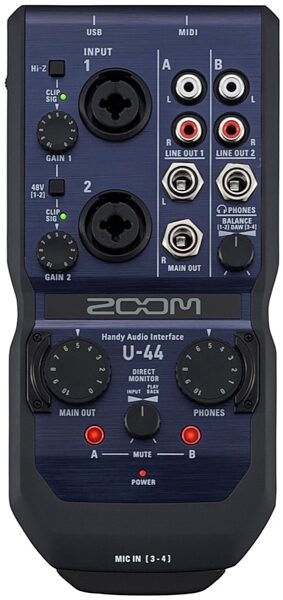 Zoom U-44 Handy Portable USB Audio Interface, New, Main