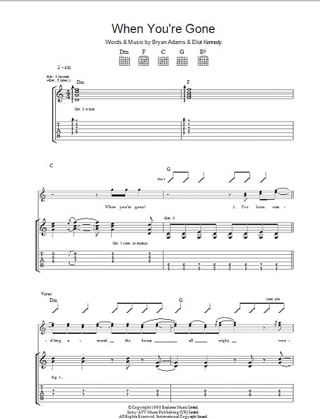 When You're Gone - Guitar TAB, New, Main