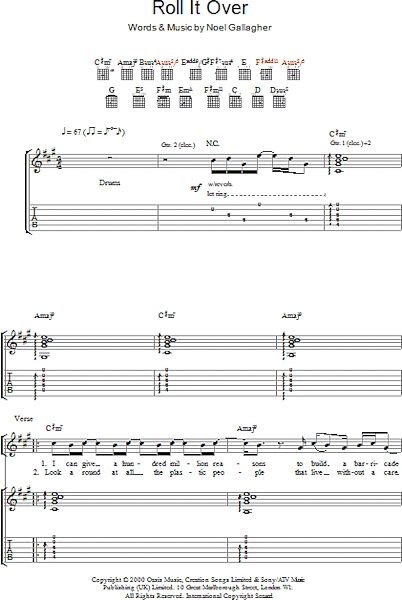 Roll It Over - Guitar TAB, New, Main