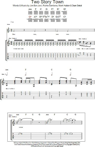 Two Story Town - Guitar TAB, New, Main