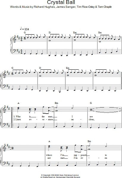 Crystal Ball - Piano/Vocal/Guitar, New, Main