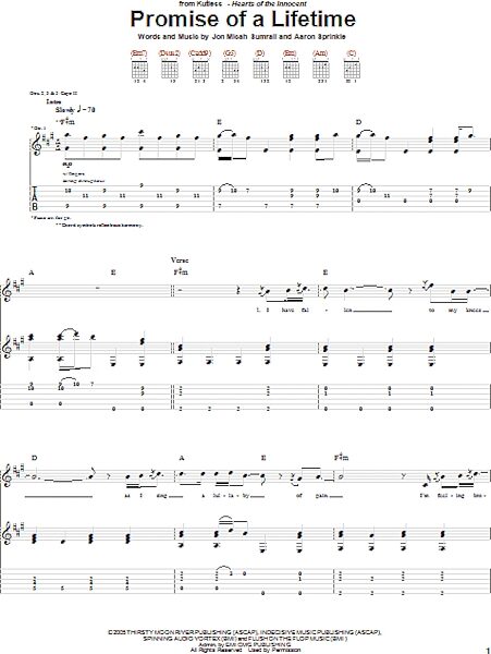 Promise Of A Lifetime - Guitar TAB, New, Main