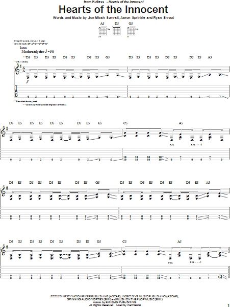 Hearts Of The Innocent - Guitar TAB, New, Main