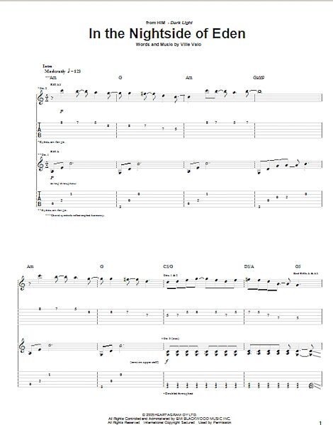 In The Nightside Of Eden - Guitar TAB, New, Main
