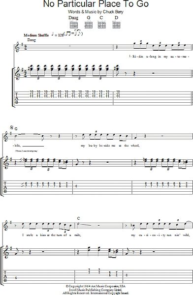 No Particular Place To Go - Guitar TAB, New, Main
