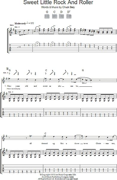 Sweet Little Rock And Roller - Guitar TAB, New, Main