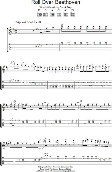 Roll Over Beethoven - Guitar TAB, New, Main