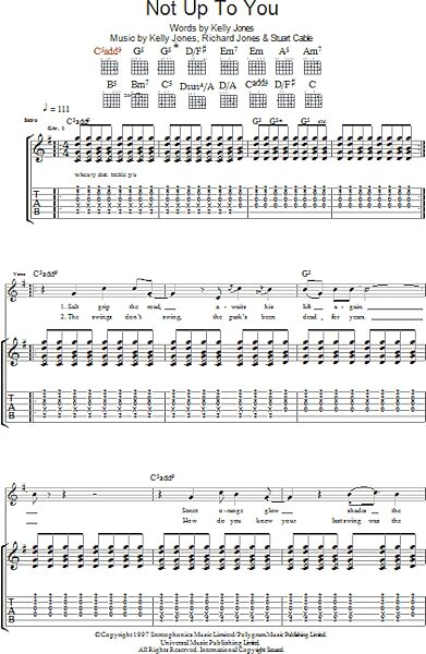 Not Up To You - Guitar TAB, New, Main