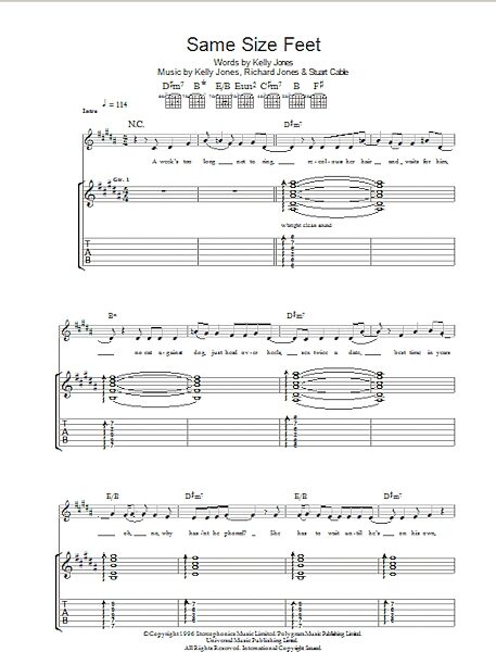 Same Size Feet - Guitar TAB, New, Main