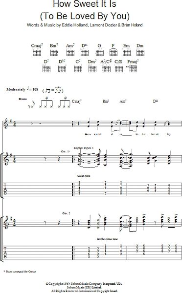 How Sweet It Is (To Be Loved By You) - Guitar TAB, New, Main