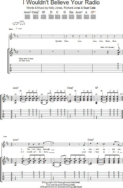 I Wouldn't Believe Your Radio - Guitar TAB, New, Main