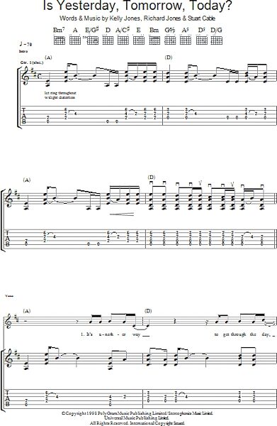 Is Yesterday, Tomorrow, Today? - Guitar TAB, New, Main