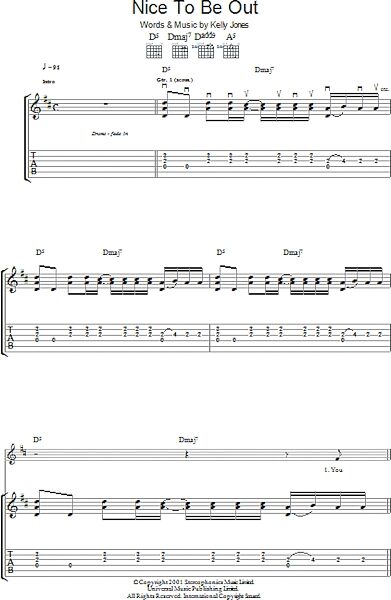 Nice To Be Out - Guitar TAB, New, Main
